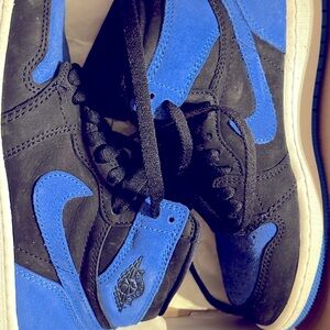 Air Jordan 1 Retro High ( Black/ Royal Blue) - worn once